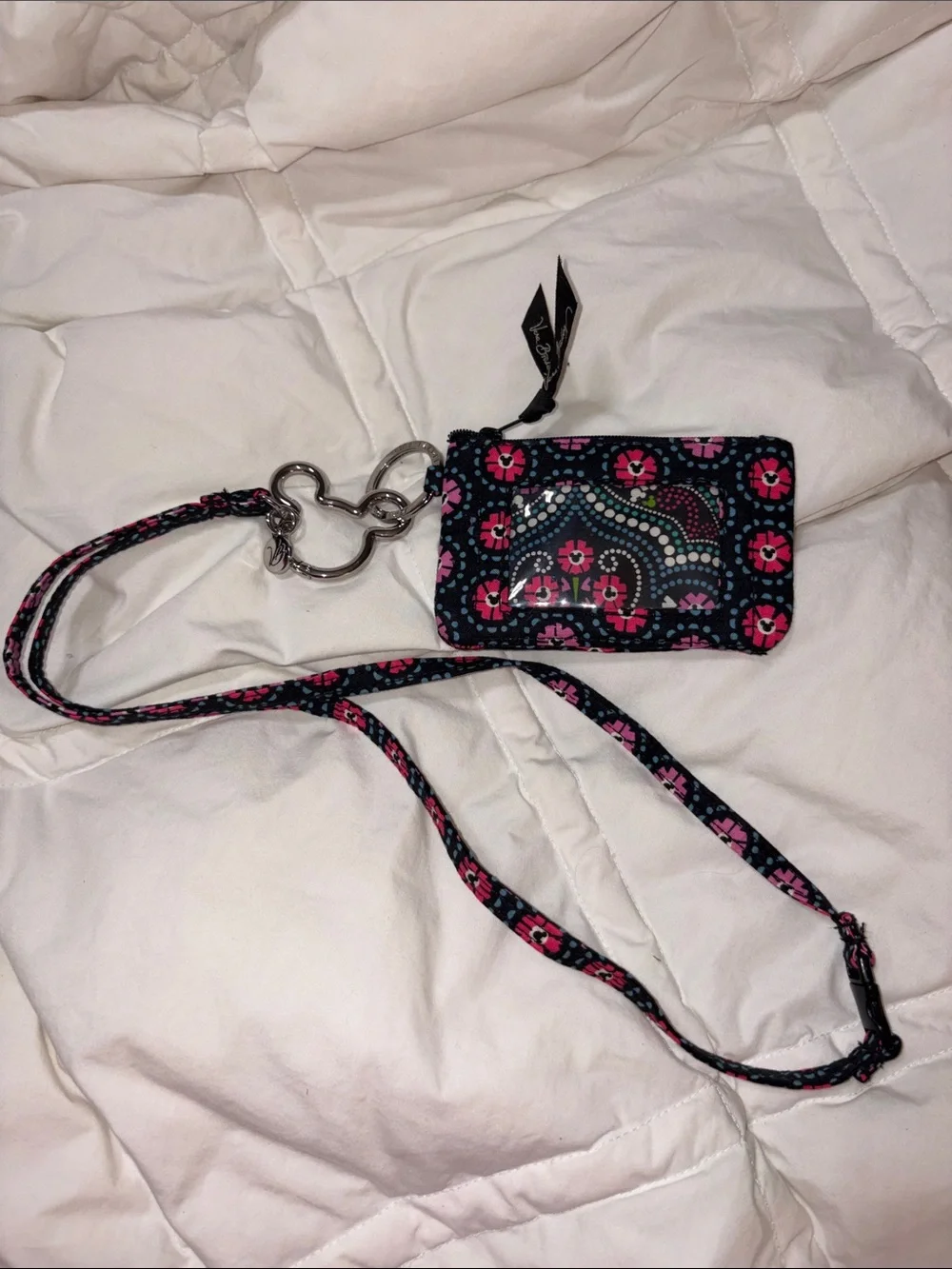 Nwot Vera Bradley Disney Mickey Floral ID Case & lanyard